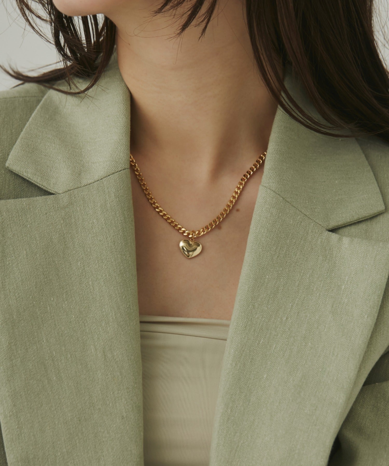 ciite' シーテ ネックレス 【 金属アレルギー対応 】 ハートネックレス & スネークチェーンネックレス 2セット サージカルステンレス