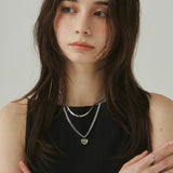 ciite' シーテ ネックレス 【 金属アレルギー対応 】 ハートネックレス & スネークチェーンネックレス 2セット サージカルステンレス