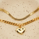 ciite' シーテ ネックレス 【 金属アレルギー対応 】 ハートネックレス & スネークチェーンネックレス 2セット サージカルステンレス