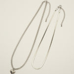 ciite' シーテ ネックレス 【 金属アレルギー対応 】 ハートネックレス & スネークチェーンネックレス 2セット サージカルステンレス