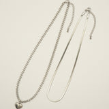 ciite' シーテ ネックレス 【 金属アレルギー対応 】 ハートネックレス & スネークチェーンネックレス 2セット サージカルステンレス