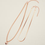 ciite' シーテ ネックレス 【 金属アレルギー対応 】 ハートネックレス & スネークチェーンネックレス 2セット サージカルステンレス