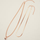 ciite' シーテ ネックレス 【 金属アレルギー対応 】 ハートネックレス & スネークチェーンネックレス 2セット サージカルステンレス