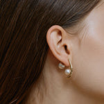 ciite' シーテ ピアス（両耳用） 【 金属アレルギー対応 】パールキャッチ デザインピアス サージカルステンレス ゴールド FREE