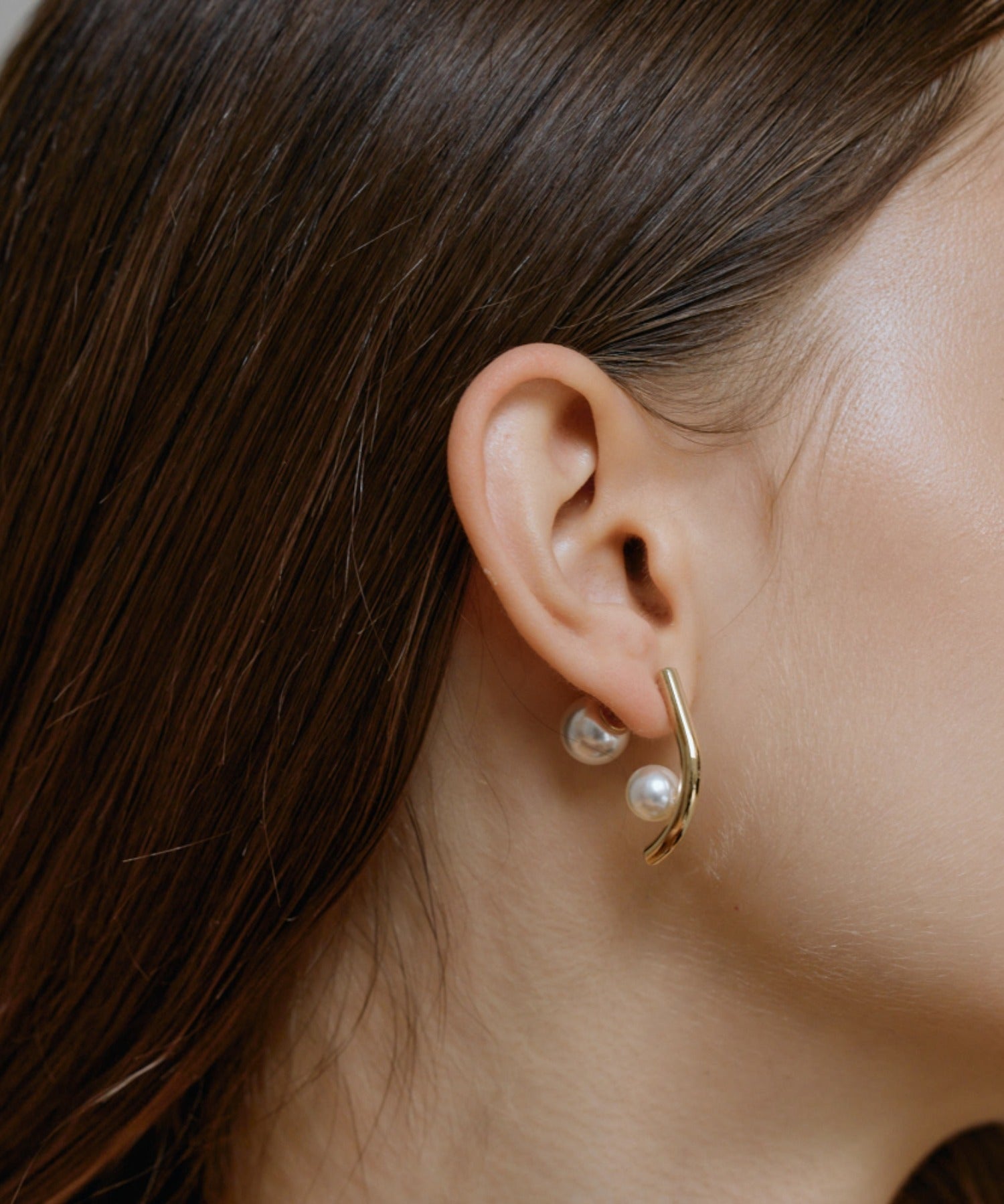 ciite' シーテ ピアス（両耳用） 【 金属アレルギー対応 】パールキャッチ デザインピアス サージカルステンレス ゴールド FREE