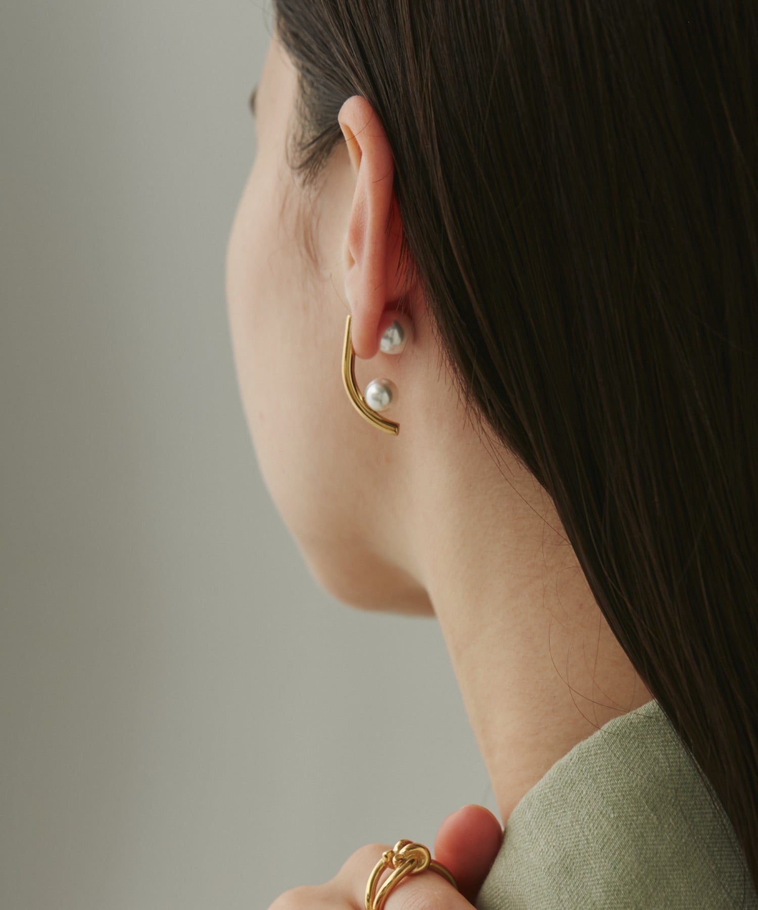 ciite' シーテ ピアス（両耳用） 【 金属アレルギー対応 】パールキャッチ デザインピアス サージカルステンレス