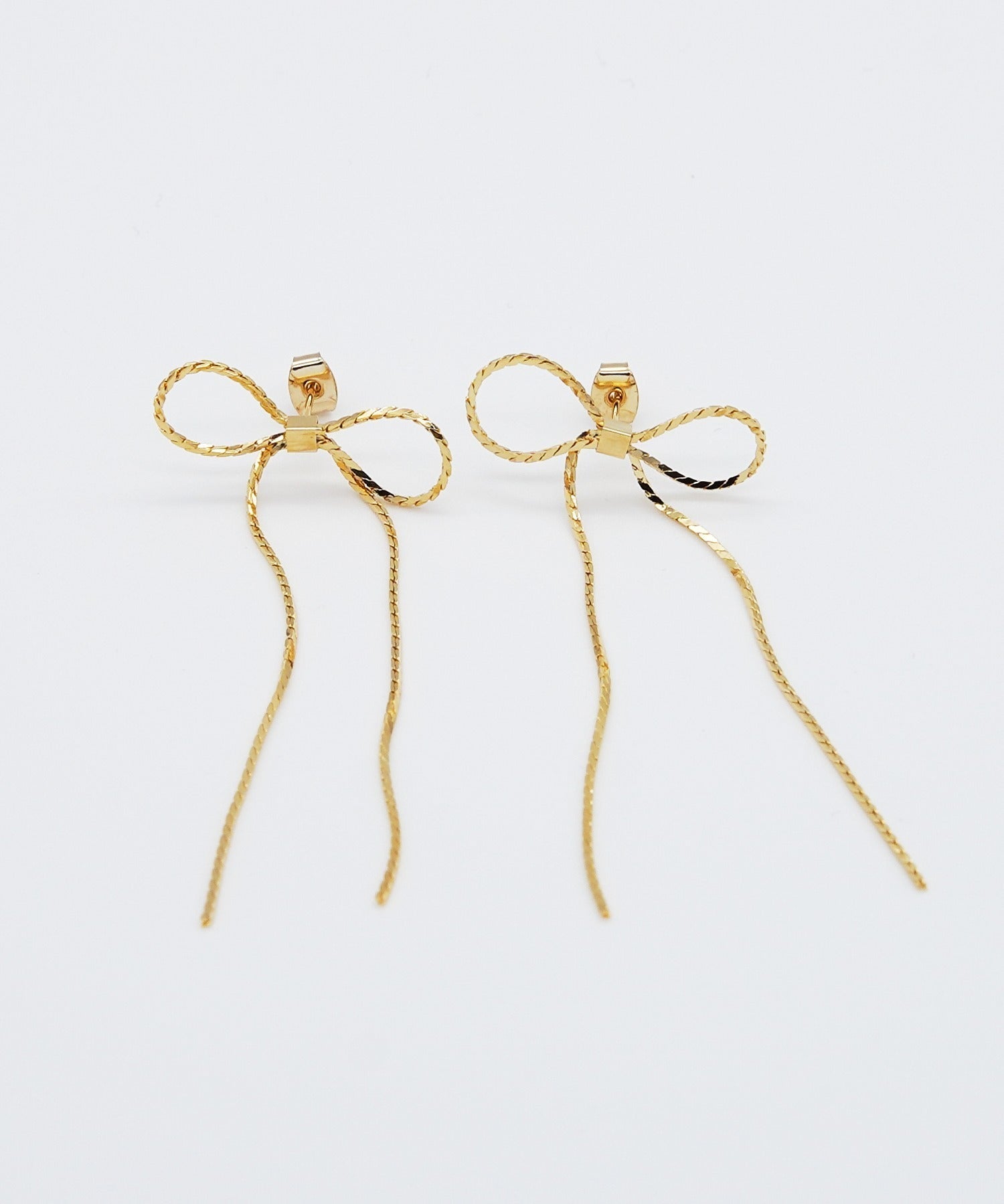 ciite' シーテ ピアス（両耳用） 【 金属アレルギー対応 】 チェーンリボンピアス サージカルステンレス (両耳用)