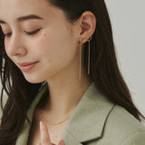 ciite' シーテ ピアス（両耳用） 【 金属アレルギー対応 】 チェーンリボンピアス サージカルステンレス (両耳用)