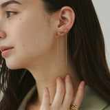 ciite' シーテ ピアス（両耳用） 【 金属アレルギー対応 】 チェーンリボンピアス サージカルステンレス (両耳用)