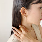 ciite' シーテ ピアス（両耳用） 【 金属アレルギー対応 】 チェーンリボンピアス サージカルステンレス (両耳用)