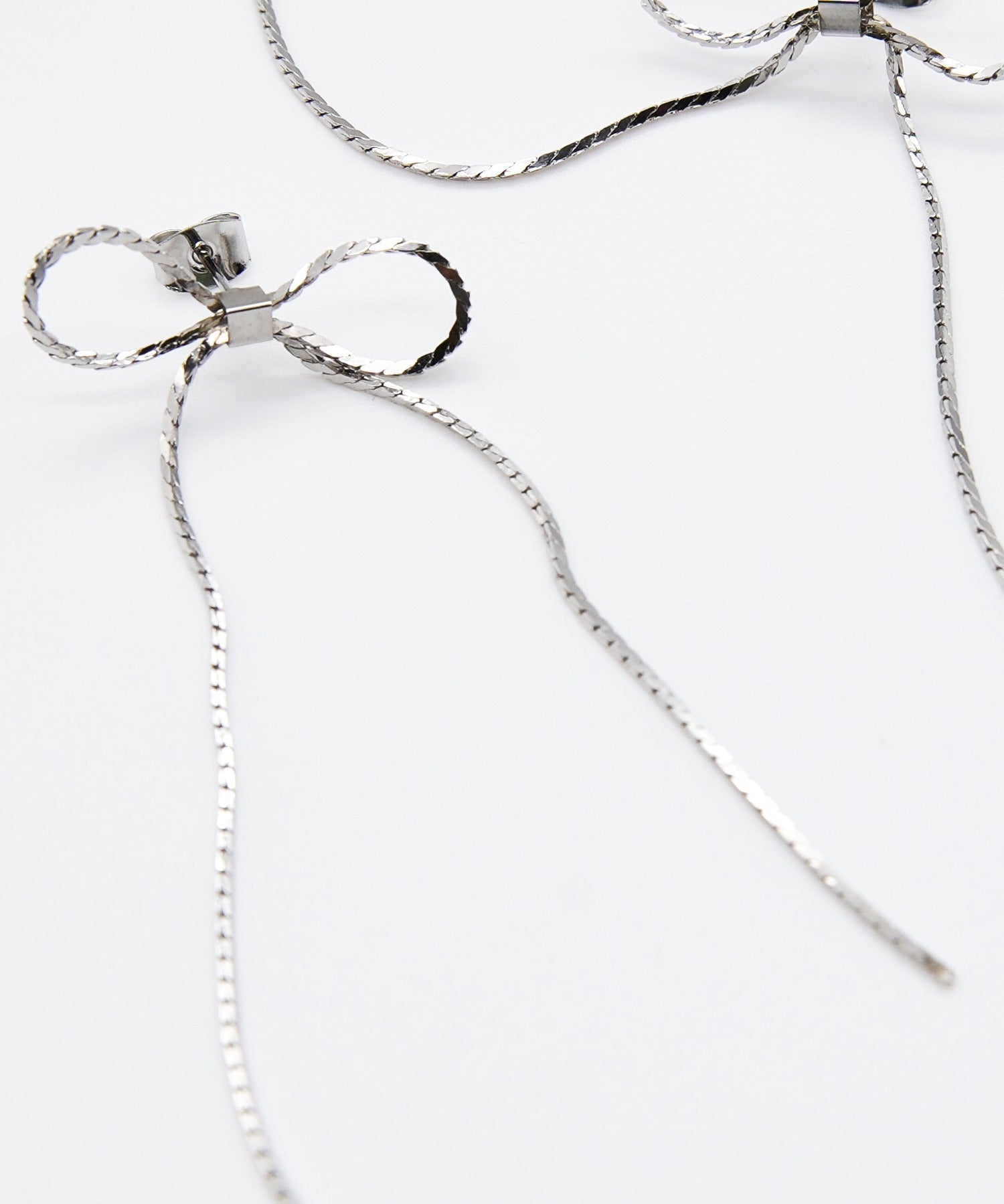 ciite' シーテ ピアス（両耳用） 【 金属アレルギー対応 】 チェーンリボンピアス サージカルステンレス (両耳用)