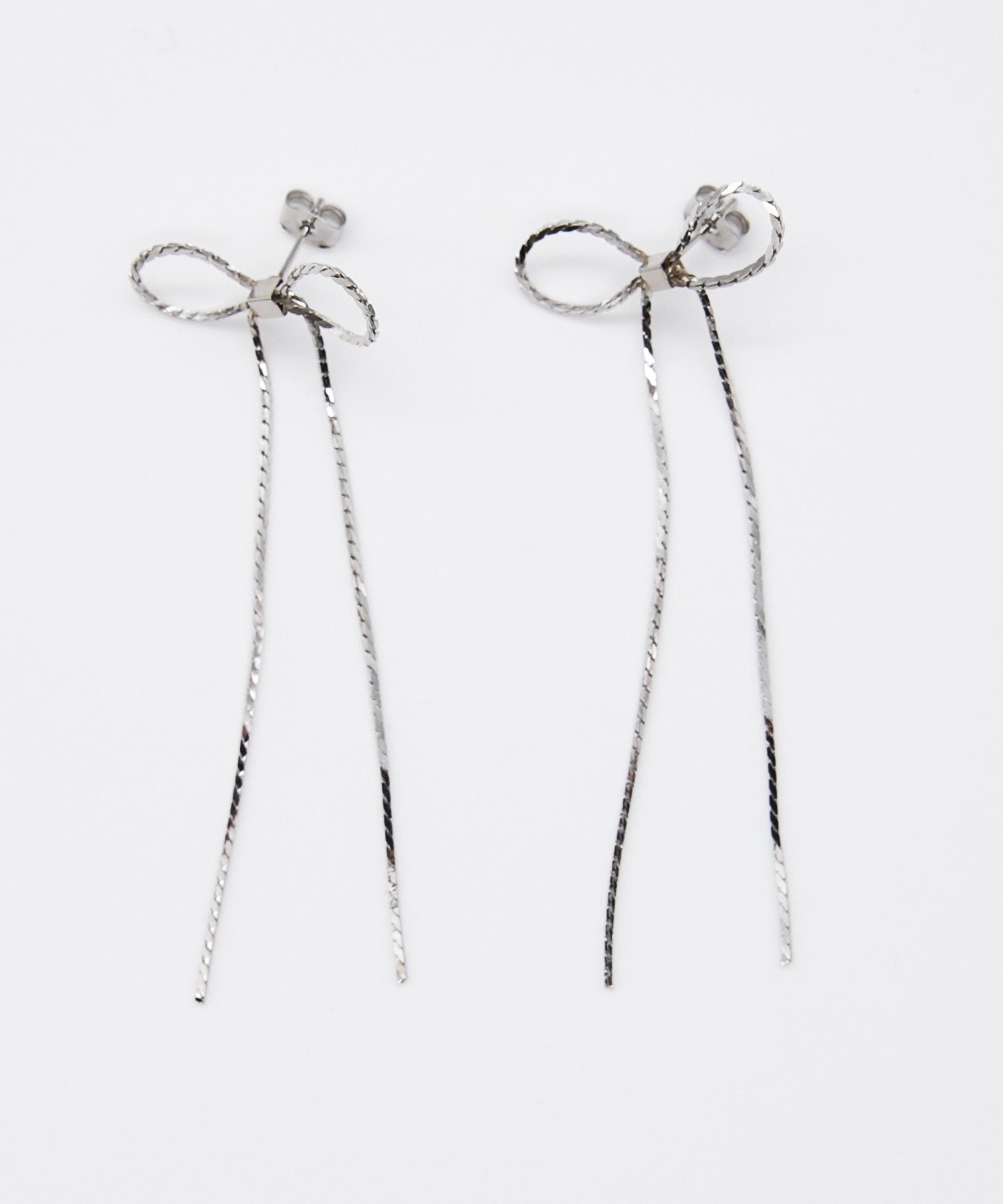 ciite' シーテ ピアス（両耳用） 【 金属アレルギー対応 】 チェーンリボンピアス サージカルステンレス (両耳用)