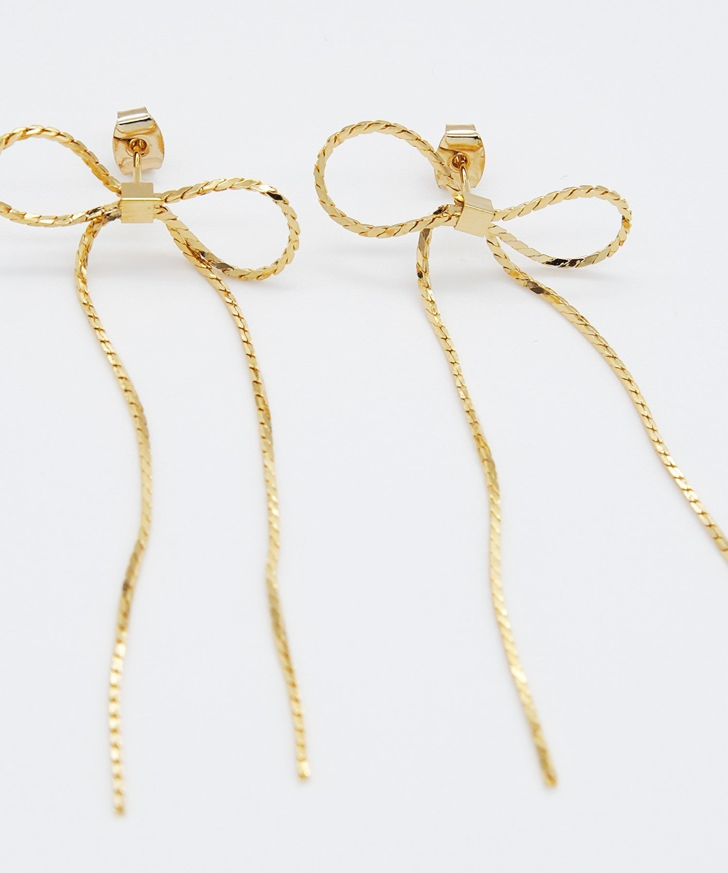 ciite' シーテ ピアス（両耳用） 【 金属アレルギー対応 】 チェーンリボンピアス サージカルステンレス (両耳用)