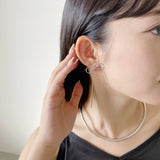 ciite' シーテ ピアス（両耳用） 【 金属アレルギー対応 】 チェーンリボンピアス サージカルステンレス (両耳用)