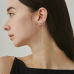 ciite' シーテ ピアス（両耳用） 【 金属アレルギー対応 】 チェーンリボンピアス サージカルステンレス (両耳用)