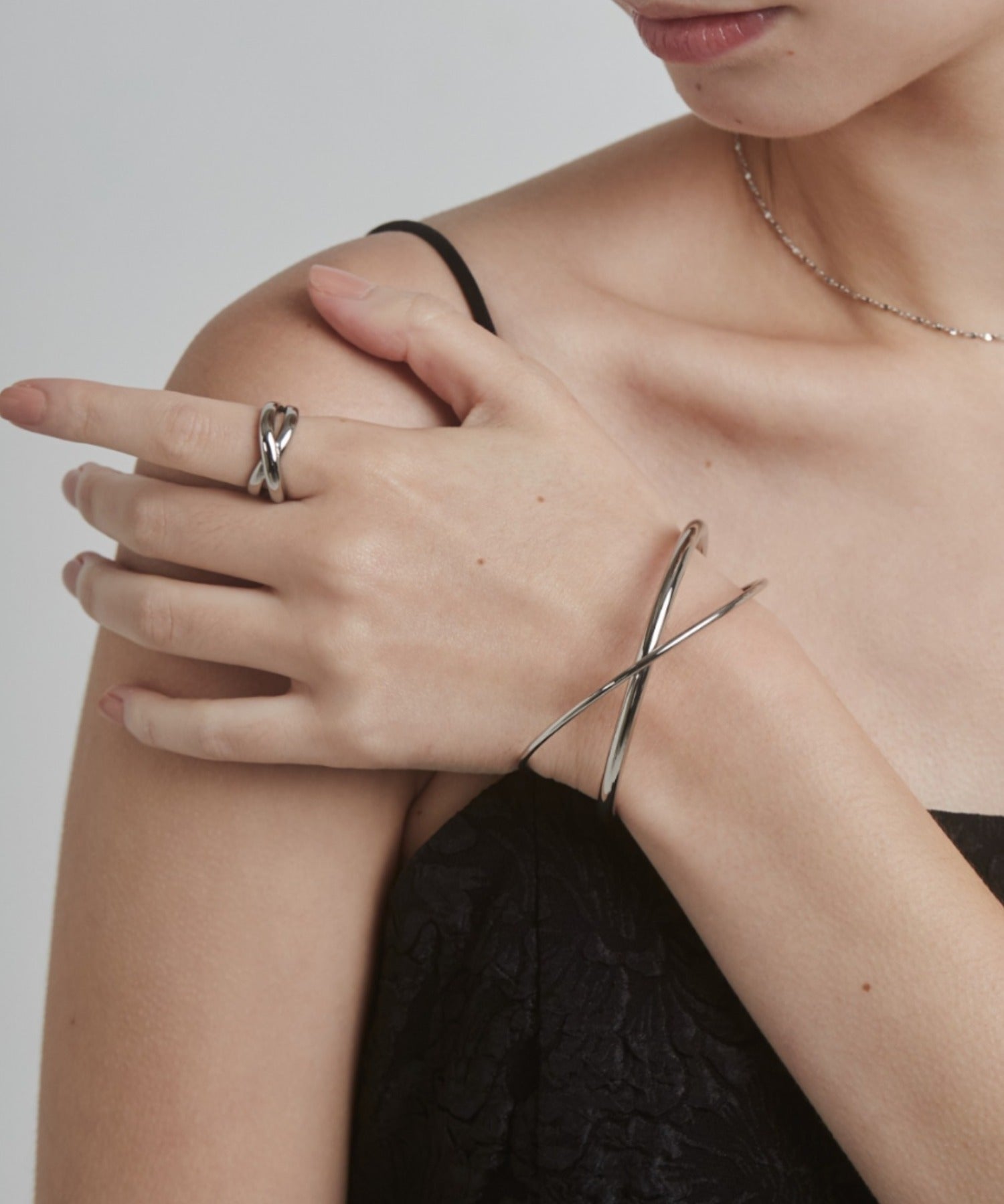 ciite' シーテ ブレスレット 【 金属アレルギー対応 】 クロスバングル サージカルステンレス シルバー FREE