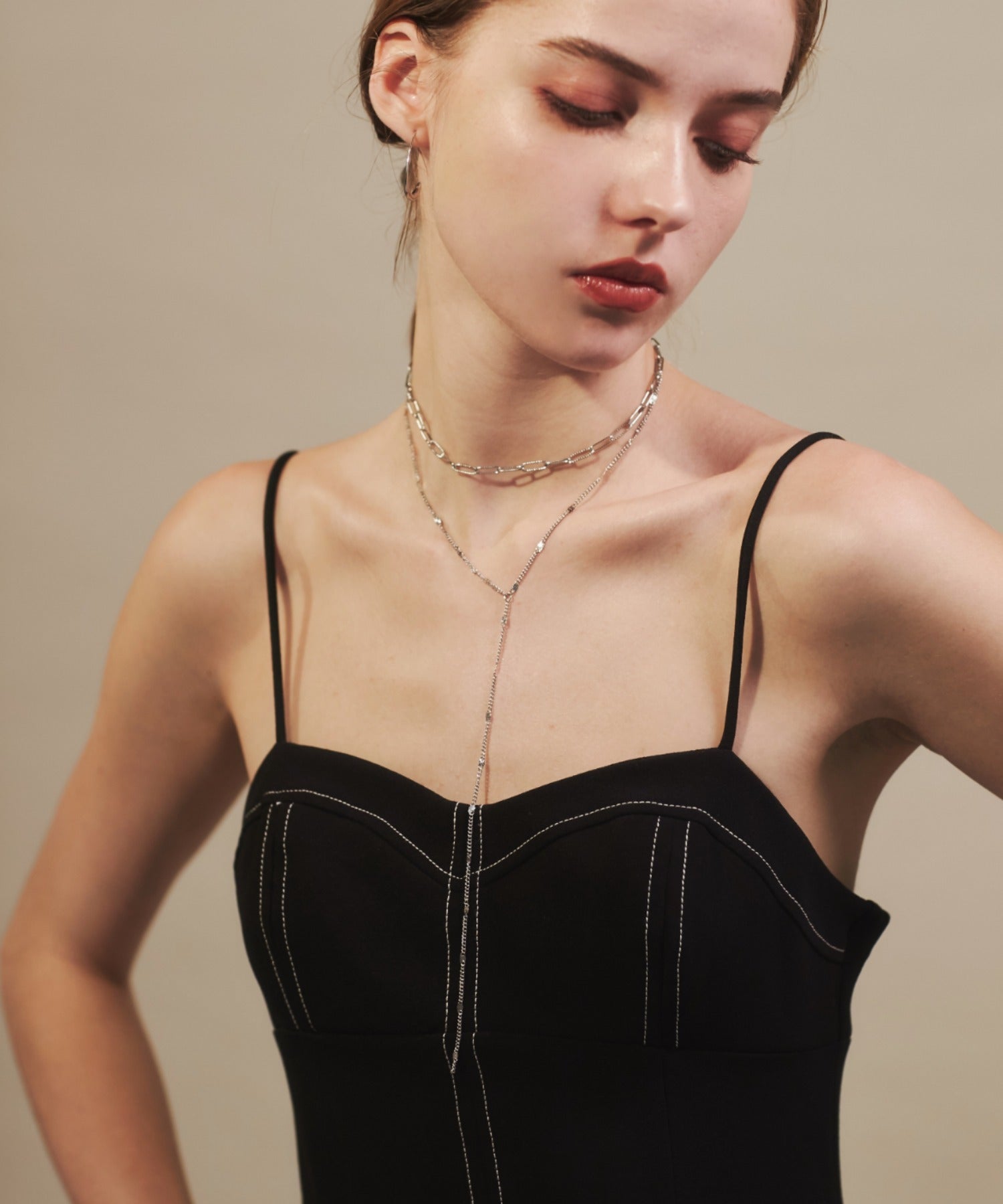 ciite' シーテ ネックレス 【 金属アレルギー対応 】 2連ロングネックレス サージカルステンレス シルバー FREE