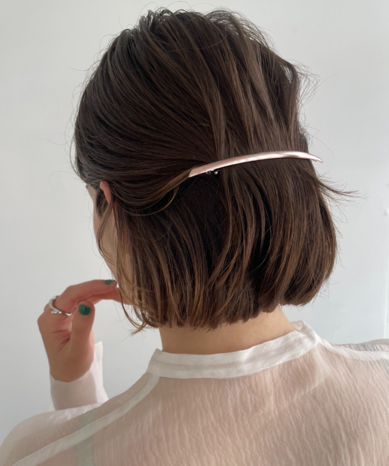 ciite' シーテ ヘアアクセサリー メタルロング シンプリーバレッタ ピンクゴールド FREE