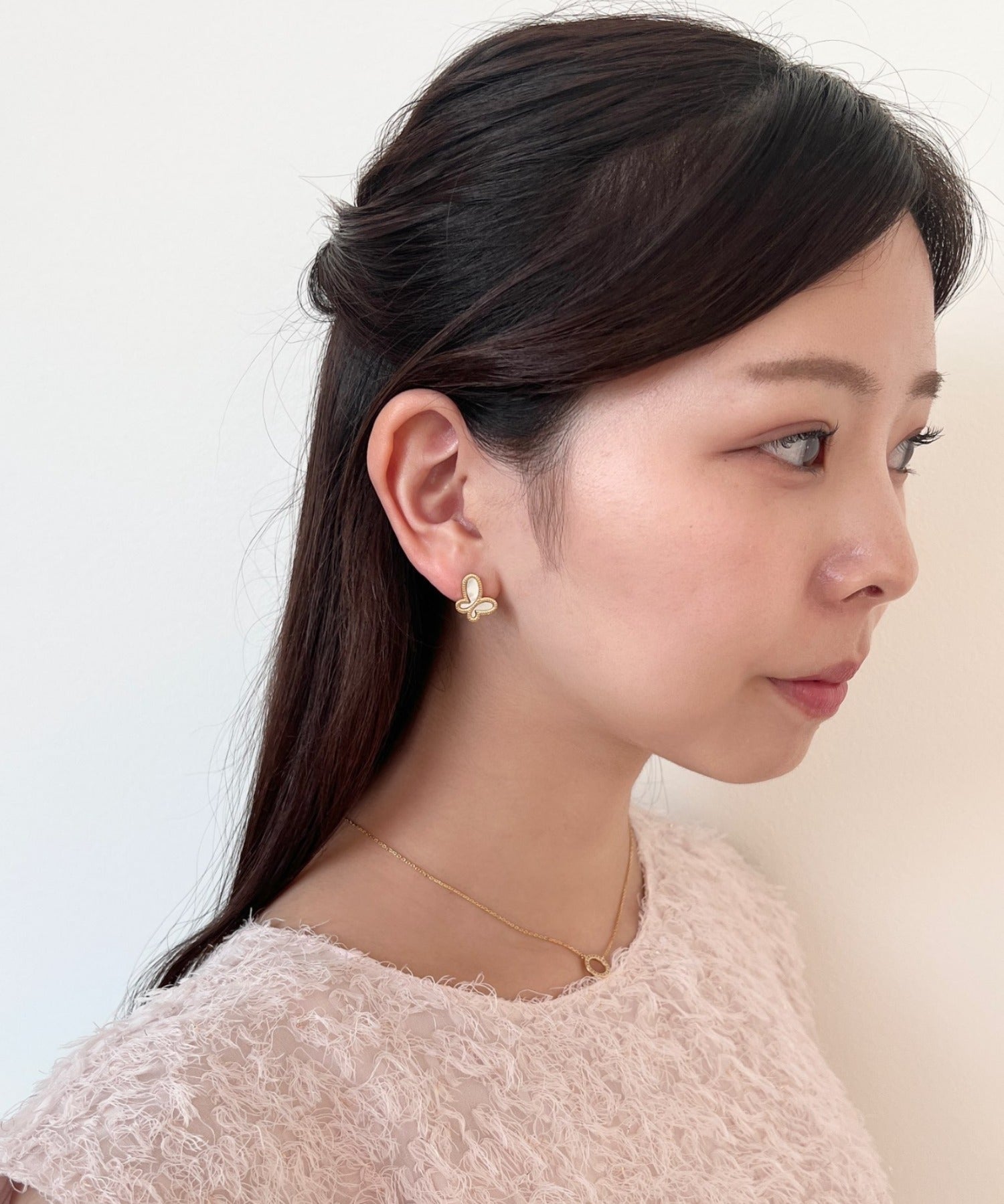 ciite' シーテ ピアス（両耳用） 【 金属アレルギー対応 】 shell butterfly pierce サージカルステンレス 316L (両耳用)