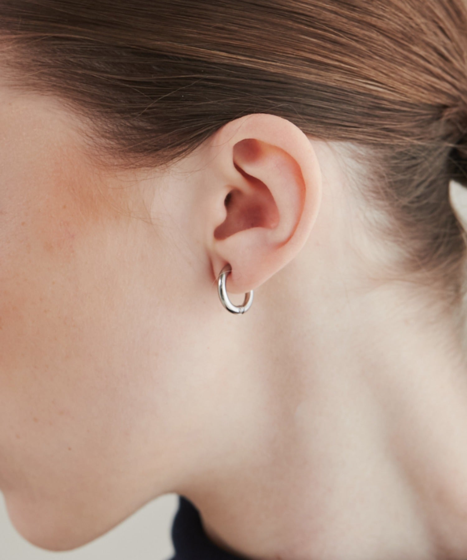 ciite' シーテ イヤリング 【 金属アレルギー対応 】 ワンタッチ クリップフープイヤリング <ホールド力 UP> サージカルステンレス (両耳用) シルバー FREE