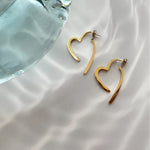 ciite' シーテ ピアス（両耳用） 【 金属アレルギー対応 】 スリングハート リンクピアス サージカルステンレス