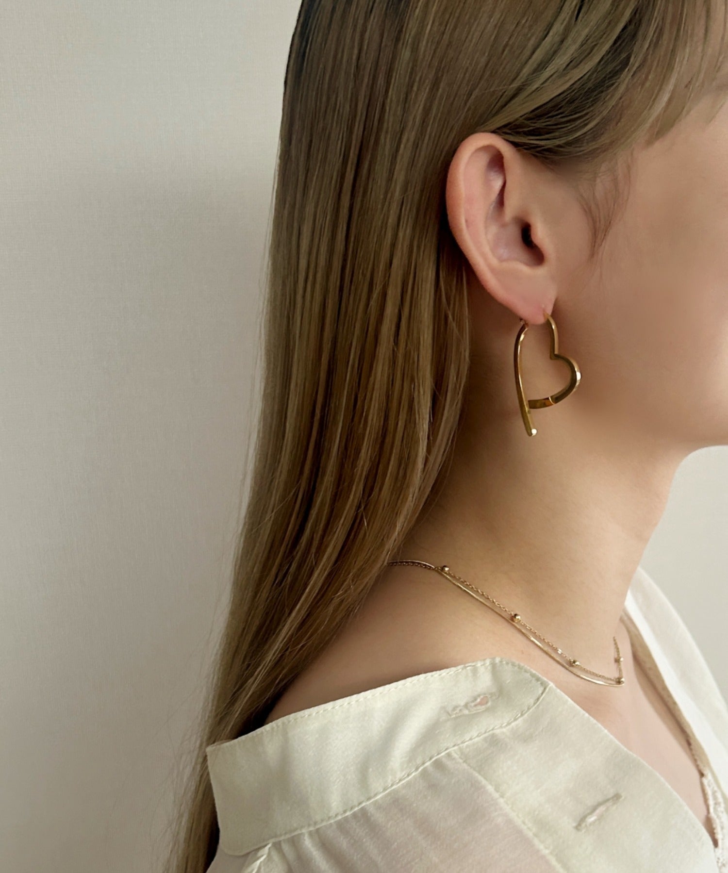 ciite' シーテ ピアス（両耳用） 【 金属アレルギー対応 】 スリングハート リンクピアス サージカルステンレス