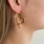 ciite' シーテ ピアス（両耳用） 【 金属アレルギー対応 】 スリングハート リンクピアス サージカルステンレス