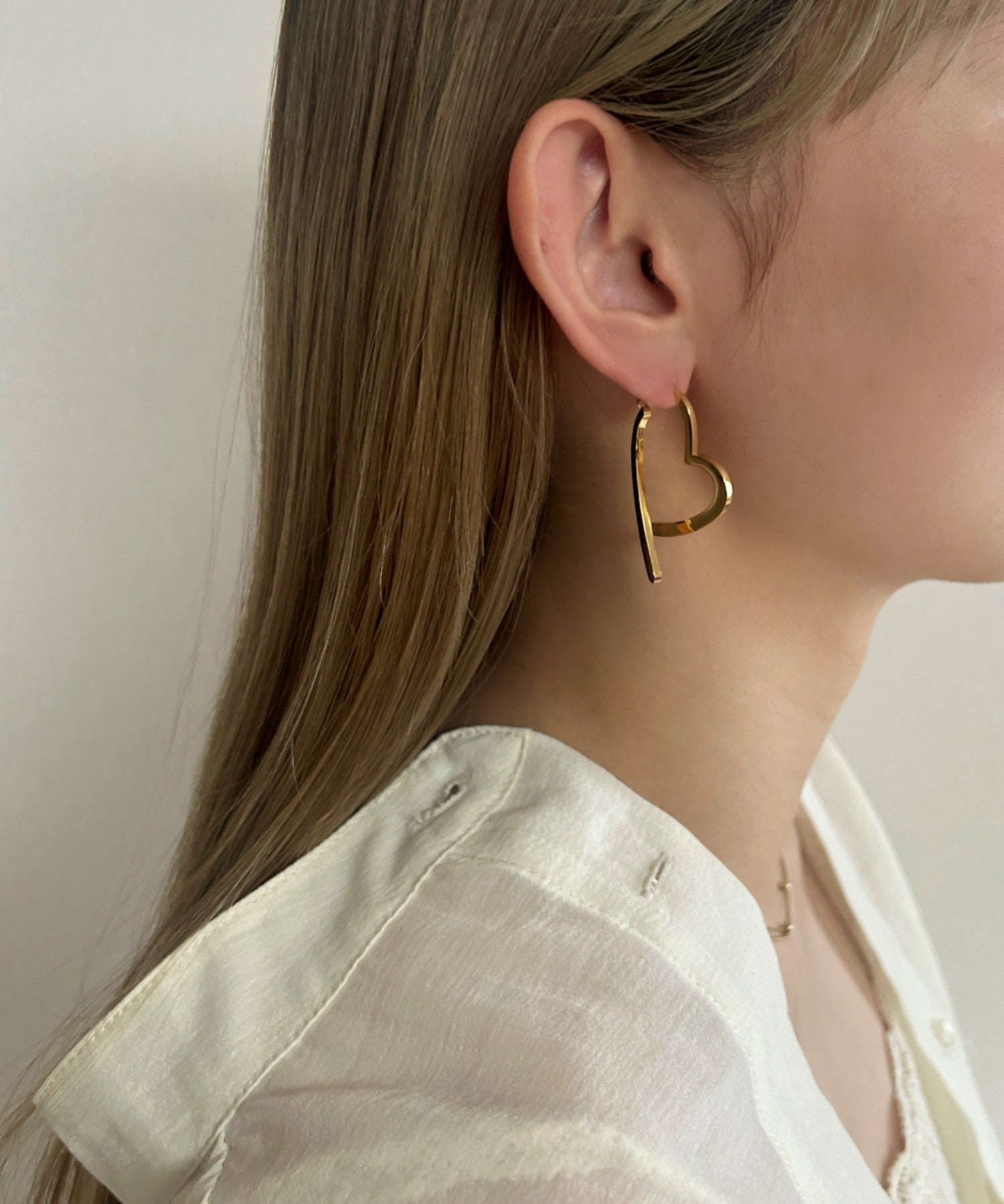 ciite' シーテ ピアス（両耳用） 【 金属アレルギー対応 】 スリングハート リンクピアス サージカルステンレス