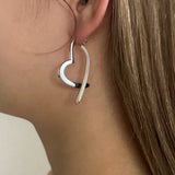 ciite' シーテ ピアス（両耳用） 【 金属アレルギー対応 】 スリングハート リンクピアス サージカルステンレス