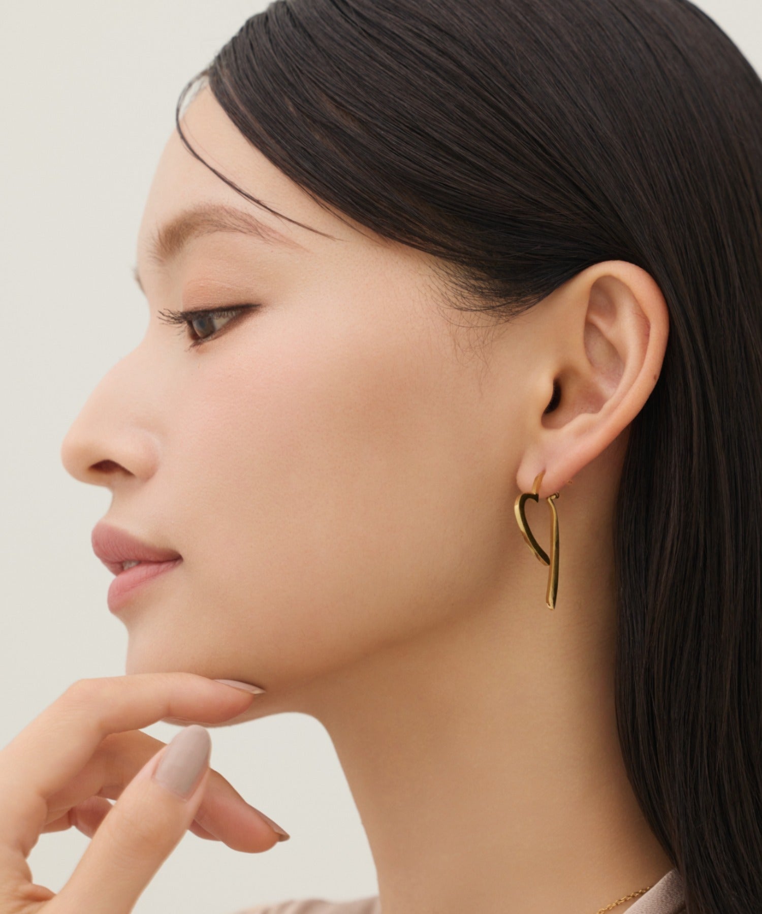 ciite' シーテ ピアス（両耳用） 【 金属アレルギー対応 】 スリングハート リンクピアス サージカルステンレス