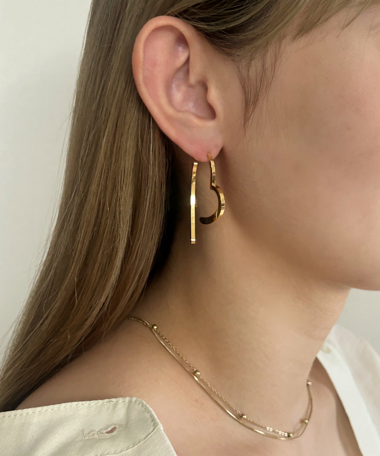 ciite' シーテ ピアス（両耳用） 【 金属アレルギー対応 】 スリングハート リンクピアス サージカルステンレス