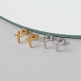 ciite' シーテ ピアス（両耳用） 【 金属アレルギー対応 】 シンプルクロスピアス サージカルステンレス 316L (両耳用)