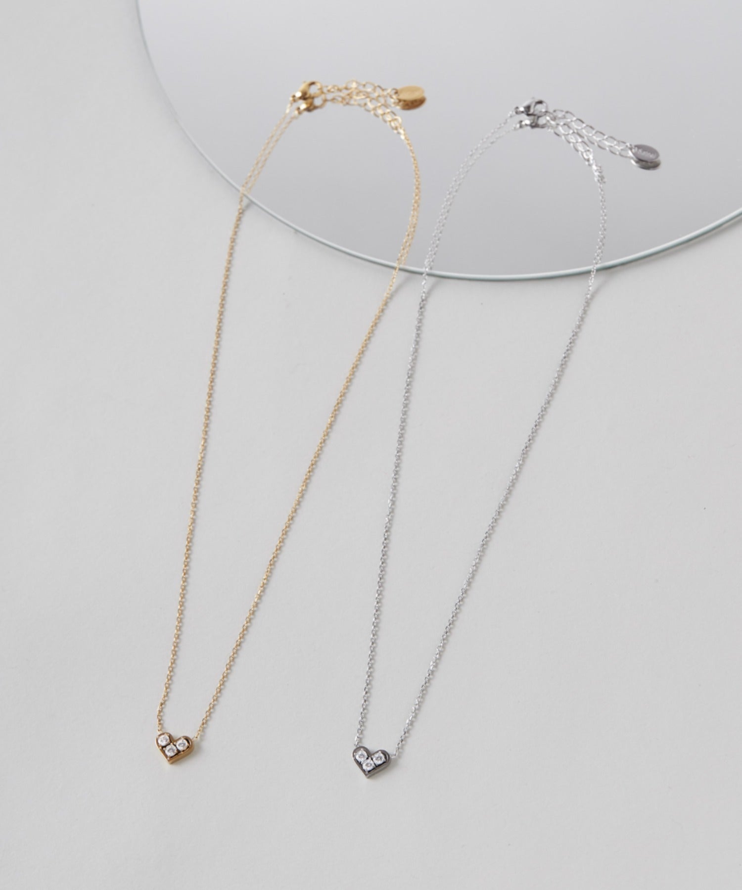 ciite' シーテ ネックレス 【 金属アレルギー対応 】 ハートビジューネックレス サージカルステンレス 316L