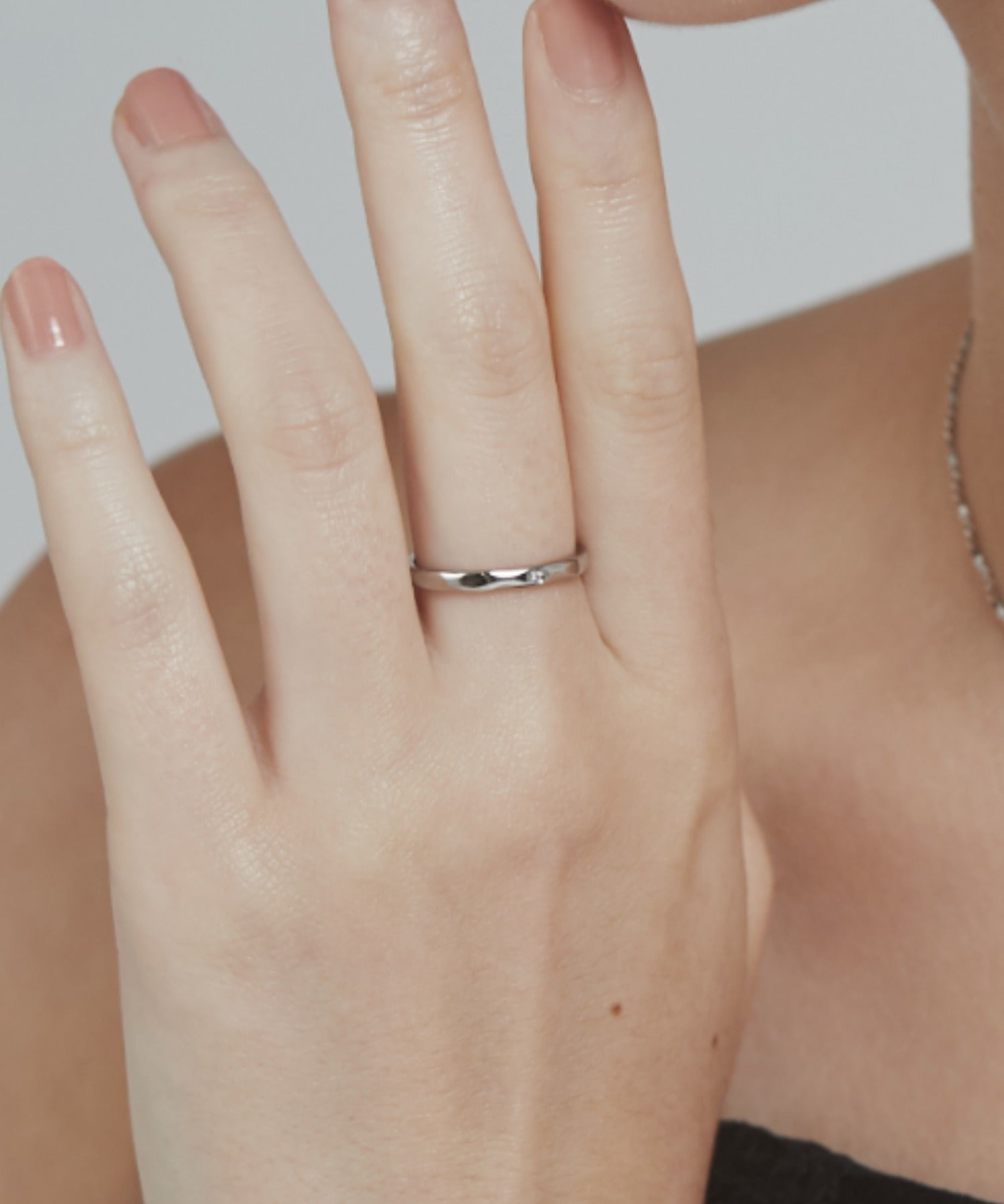 ciite' シーテ リング 【 金属アレルギー対応 】一粒ビジューリング サージカルステンレス シルバー