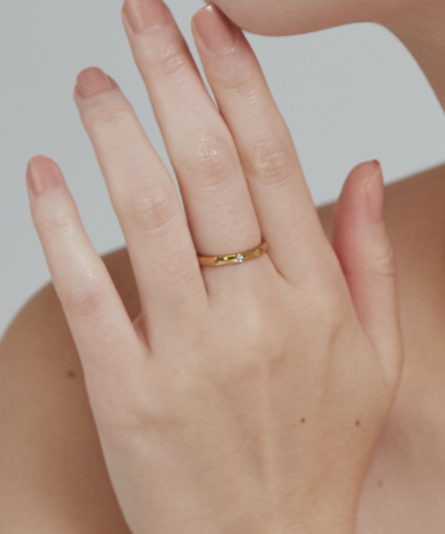 ciite' シーテ リング 【 金属アレルギー対応 】一粒ビジューリング サージカルステンレス ゴールド