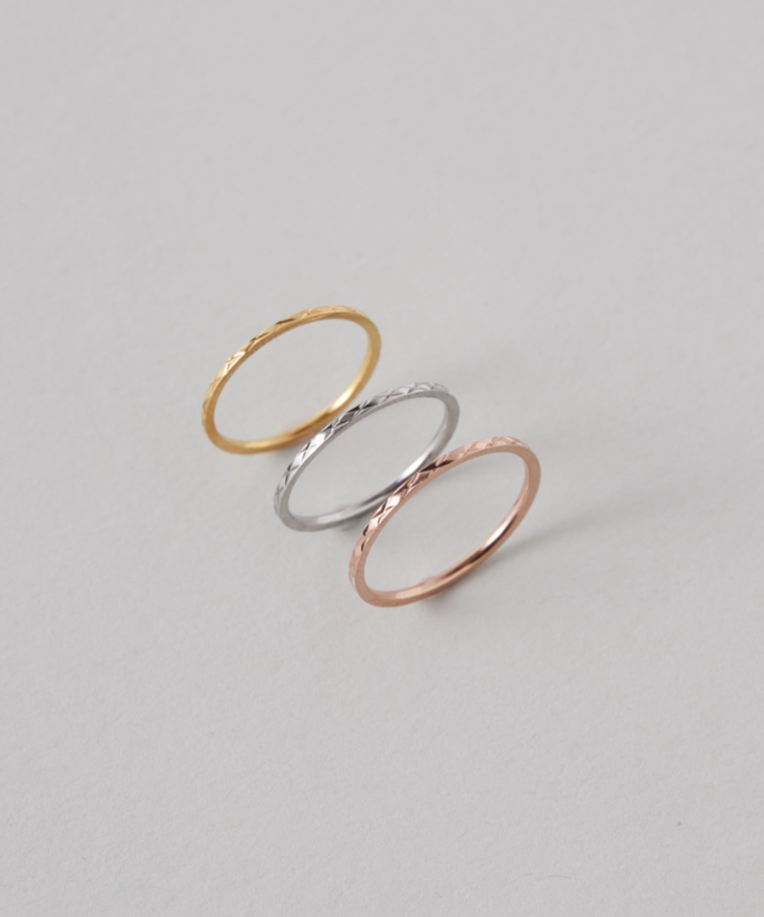 ciite' シーテ リング 【 金属アレルギー対応 】クロスデザインリング サージカルステンレス ピンクゴールド