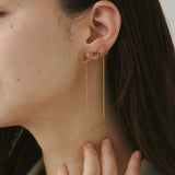 ciite' シーテ ピアス（両耳用） チェーンリボンピアス (両耳用)