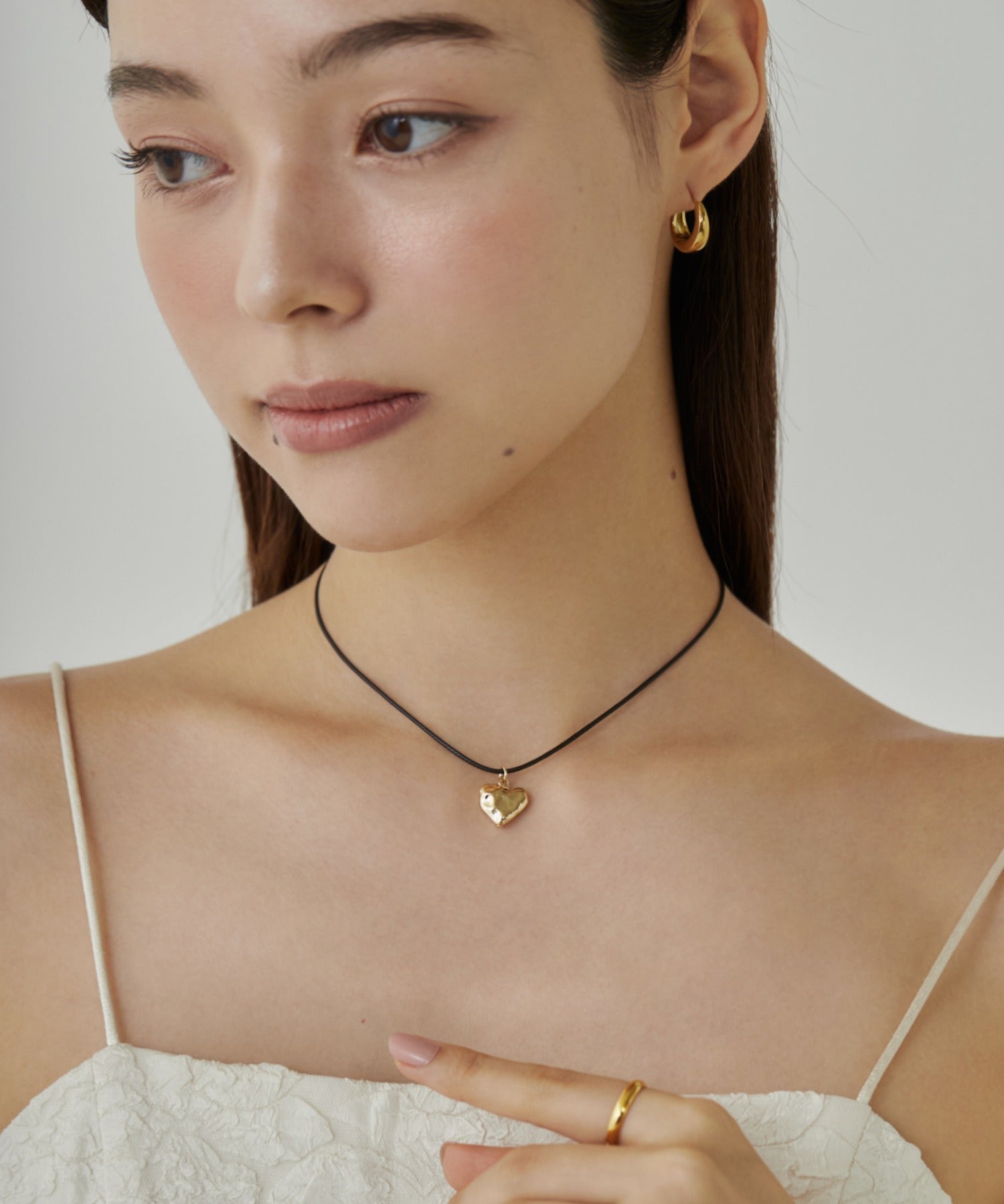 ciite' シーテ ネックレス メタルハートトップ コードチョーカー / ネックレス