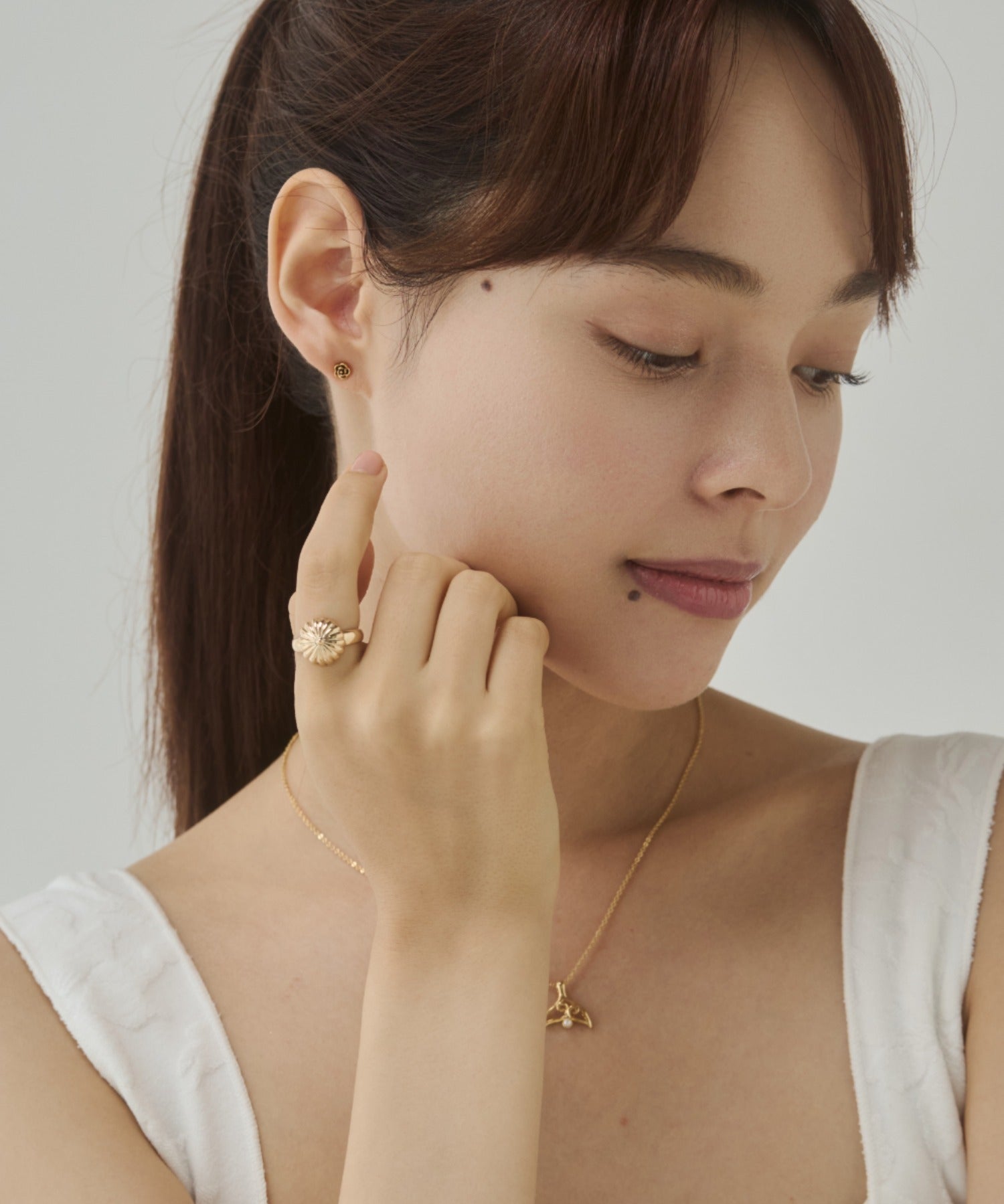 ciite' シーテ リング サンモチーフ ニュアンスリング ゴールド FREE