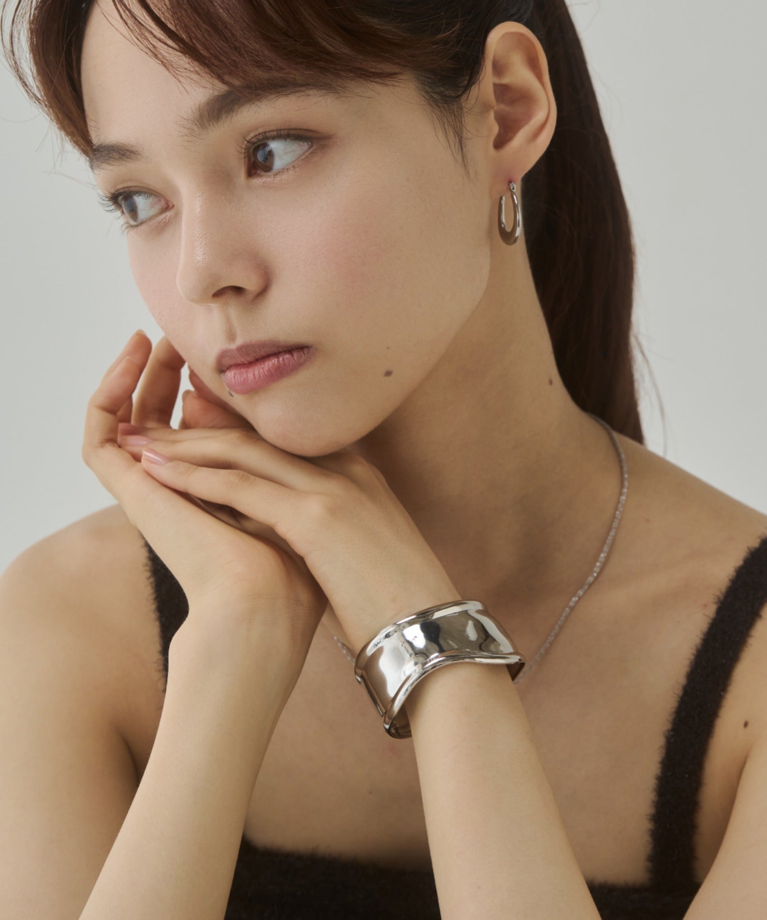 ciite' シーテ バングル/リストバンド ニュアンス ワイド バングル シルバー FREE