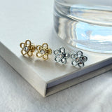 ciite' シーテ ピアス（両耳用） 【 金属アレルギー対応 】ミニフラワービジューピアス サージカルステンレス（両耳用） シルバー FREE