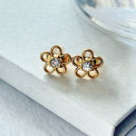 ciite' シーテ ピアス（両耳用） 【 金属アレルギー対応 】ミニフラワービジューピアス サージカルステンレス（両耳用） ゴールド FREE