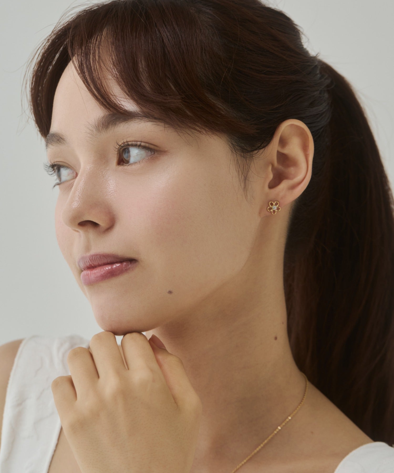 ciite' シーテ ピアス（両耳用） 【 金属アレルギー対応 】ミニフラワービジューピアス サージカルステンレス（両耳用）