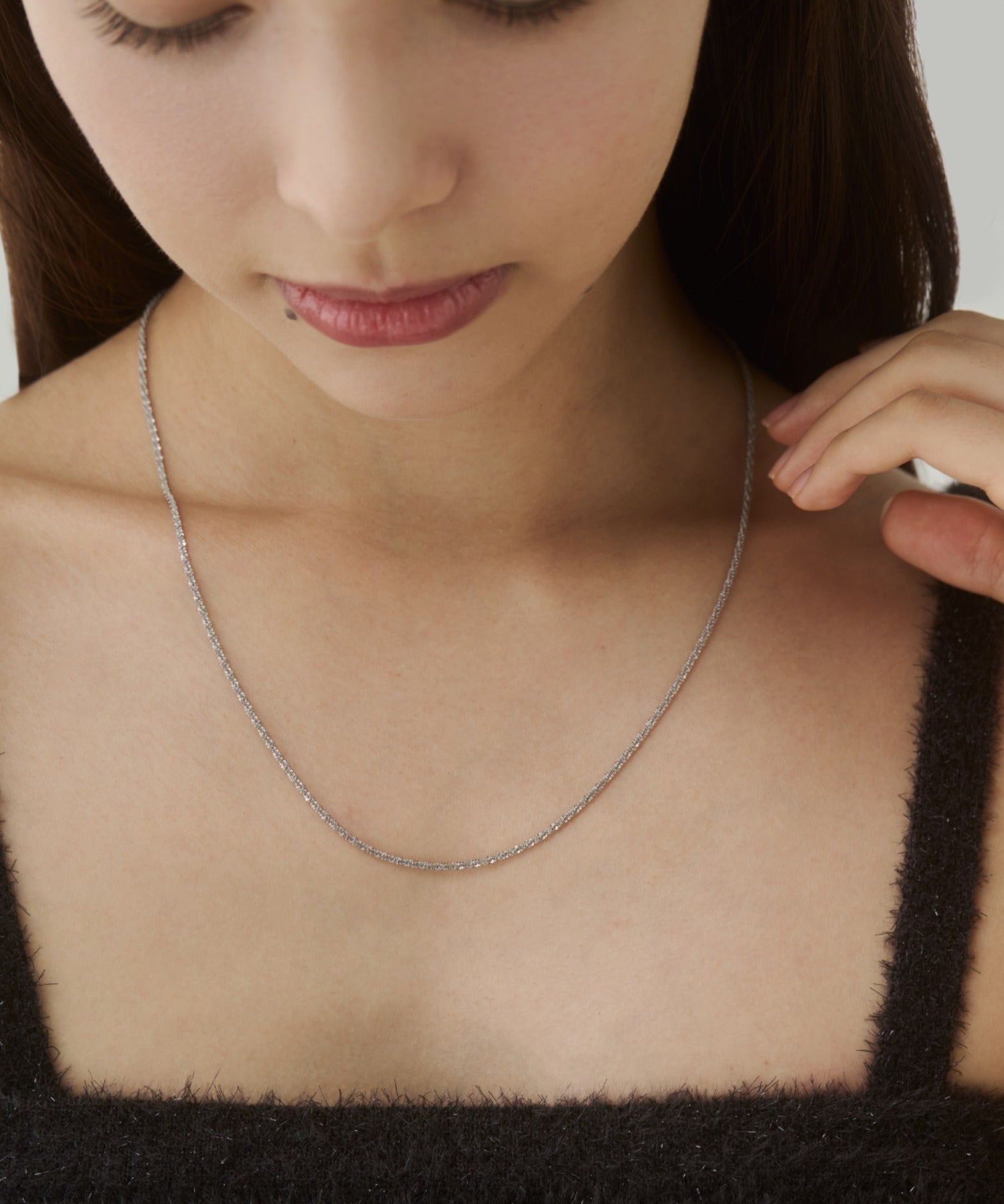 ciite' シーテ ネックレス 【 金属アレルギー対応 】グリッターチェーンネックレス サージカルステンレス