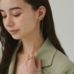 ciite' シーテ ピアス（両耳用） チェーンリボンピアス (両耳用)
