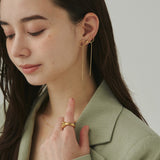 ciite' シーテ ピアス（両耳用） チェーンリボンピアス (両耳用)