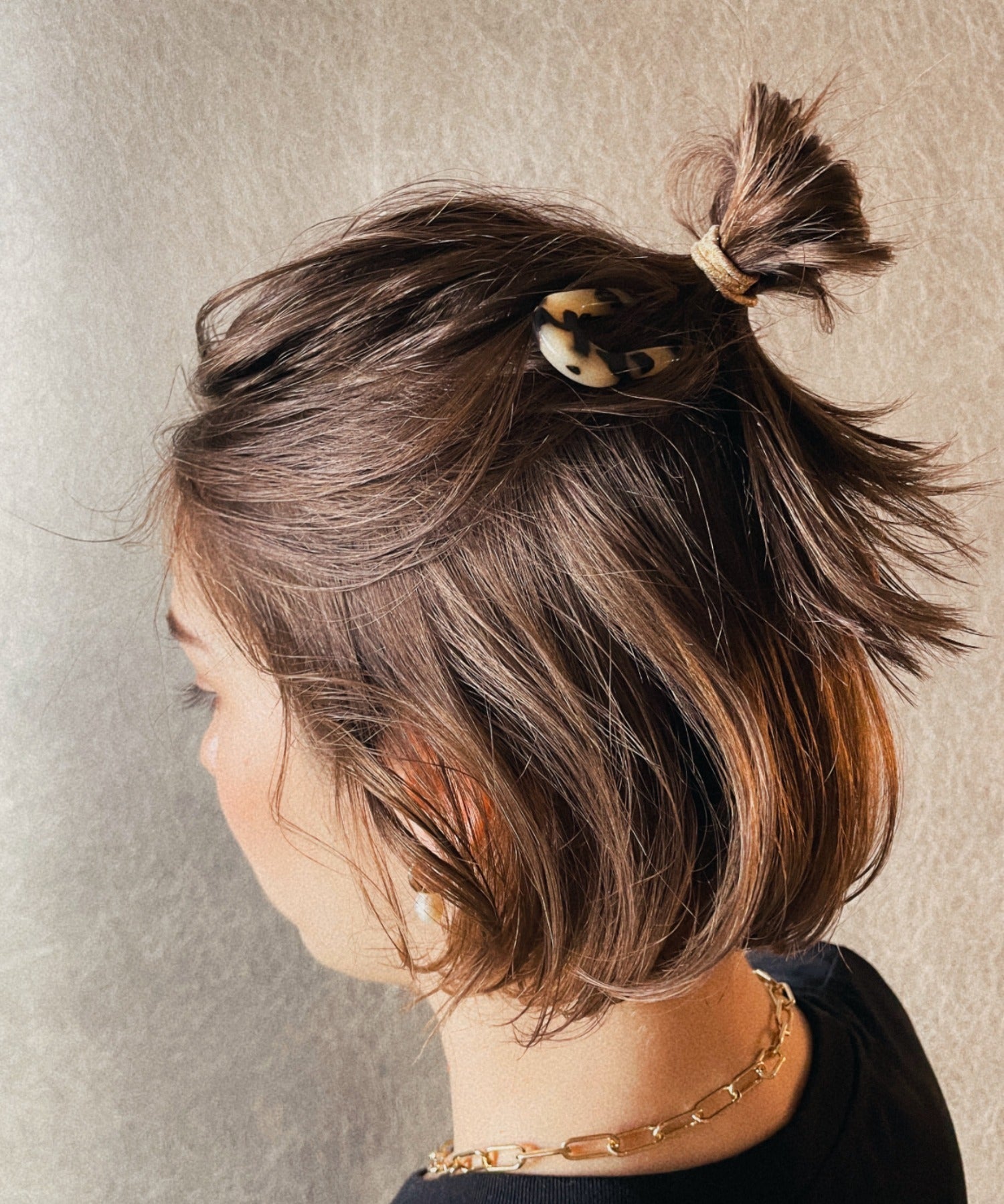 ciite' シーテ その他ヘアアクセサリー マーブルクリアかんざし ベージュ×ブラック FREE