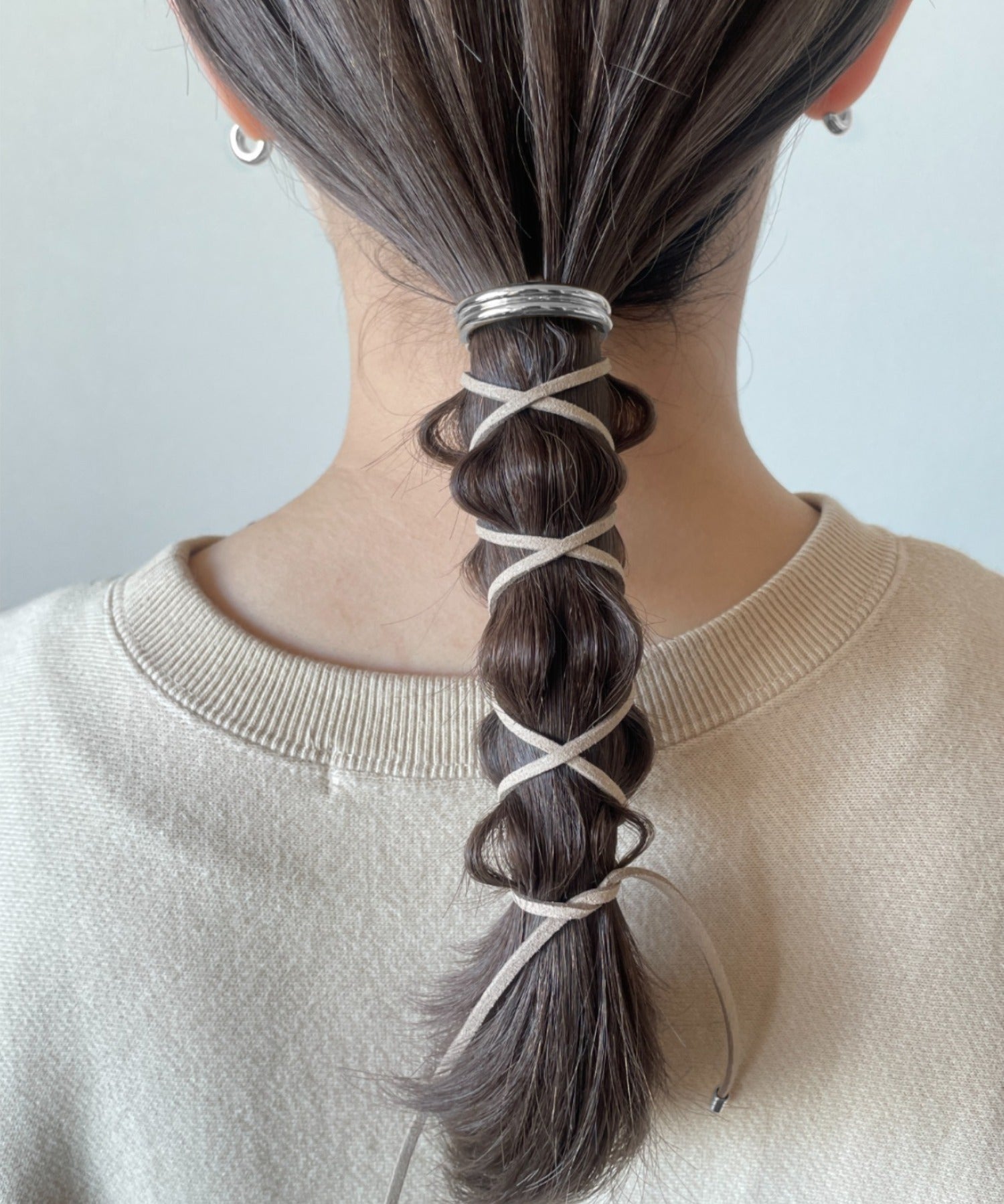 ciite' シーテ ヘアアクセサリー グルグルヘアフックスエードリボン ベージュ系その他 FREE