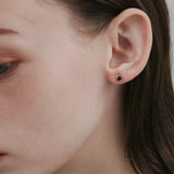 ciite' シーテ ピアス（両耳用） 【 金属アレルギー対応 】 シンプルカラービジュー ピアス サージカルステンレス (両耳用) ブラック FREE