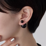ciite' シーテ ピアス（両耳用） シリコン付 ダブルボール ピアス ブラック FREE